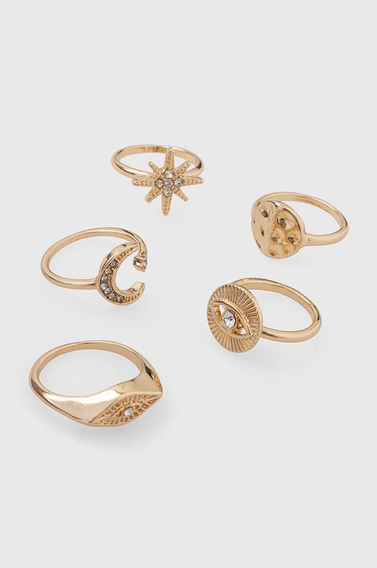 Pierścionki damskie z ozdobnymi elementami (5-pack) kolor złoty RW23.AKD404 złoty RW23