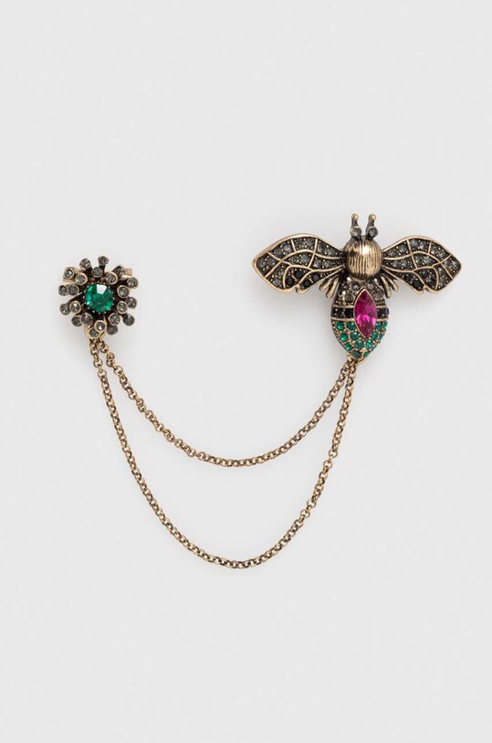 Broszka damska z łańcuszkiem kolor złoty RW23.AKD908 złoty RW23