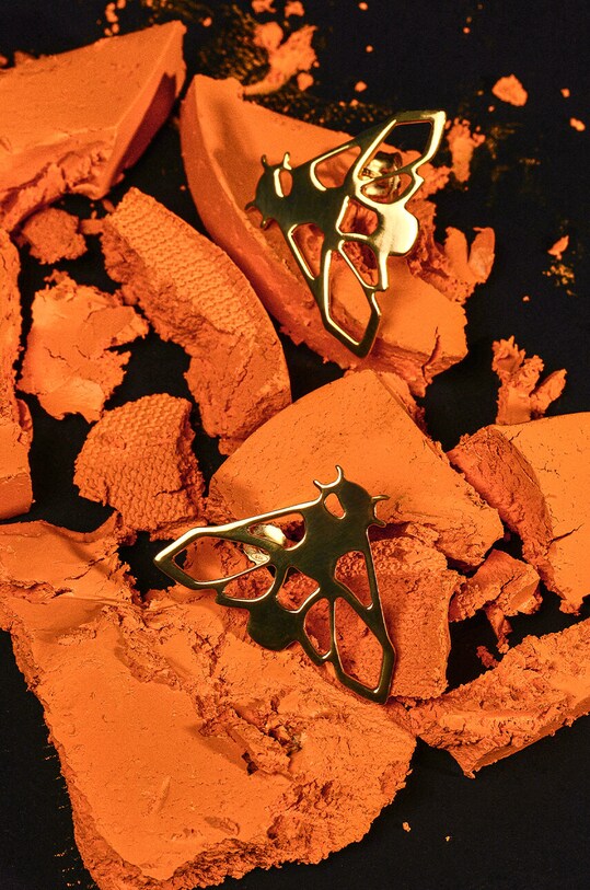 Kolczyki ze srebra pokrytego złotem damskie Medicine x Todoro pozłacane żółty RW23.AKDA10