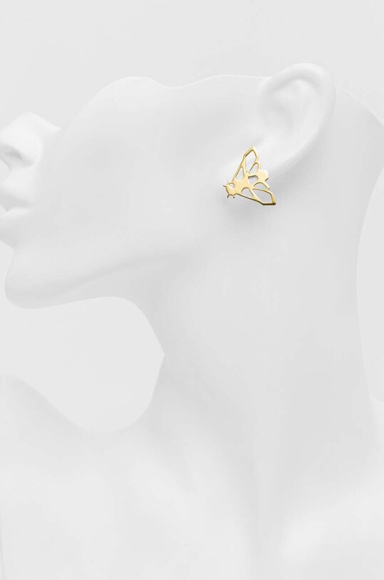 Kolczyki ze srebra pokrytego złotem damskie Medicine x Todoro żółty RW23.AKDA10