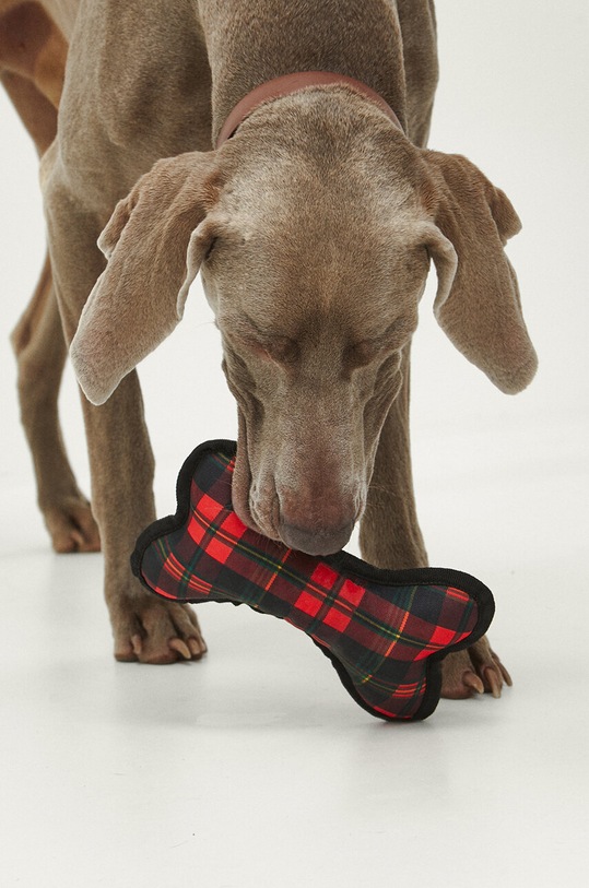 Hračka pre zvieratko plyšová - motív kosť červená farba červená RW23.ANU907