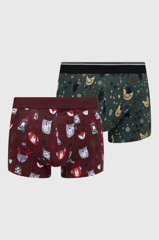 Bokserki męskie świąteczne (2-pack) kolor multicolor dzianina multicolor RW23.BIM903
