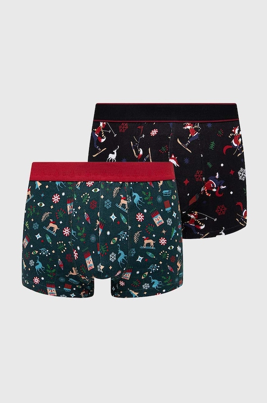 Bavlnené boxerky pánske vianočné (2-pack) pletenina viacfarebná RW23.BIMA02