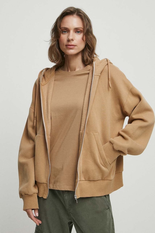 Bluza damska gładka kolor beżowy pozostałe beżowy RW23.BLD010