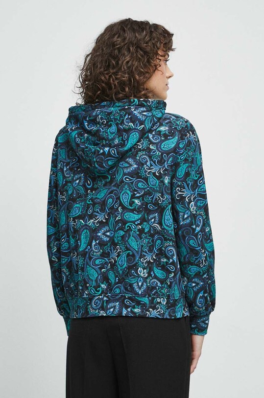 Odzież Bluza bawełniana damska w kwiaty kolor RW23.BLD040 turkusowy