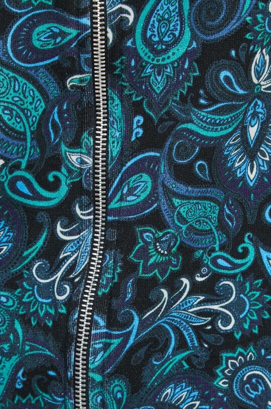 Bluza bawełniana damska w kwiaty kolor RW23.BLD040 turkusowy