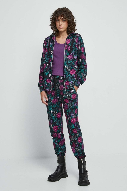 Bluza bawełniana damska w kwiaty kolor czarny RW23.BLD040 czarny RW23