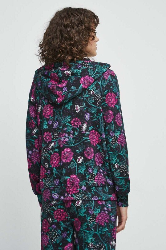 Odzież Bluza bawełniana damska w kwiaty kolor czarny RW23.BLD040 czarny