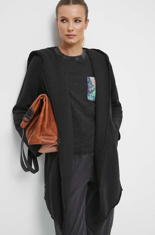 Bluza damska z nadrukiem kolor czarny czarny RW23.BLD103
