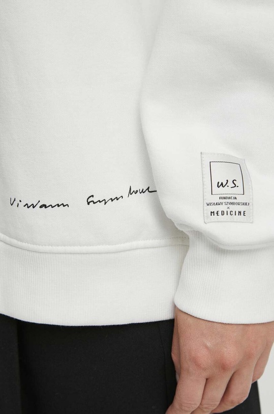 Mikina dámska Jubilejná kolekcia Nadácia W. Szymborskej x Medicine béžová farba RW23.BLD352