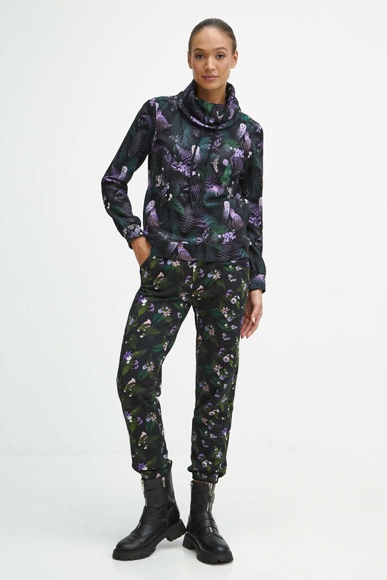 Bavlnená mikina dámska s kapucňou čierna farba RW23.BLD802 čierna RW23