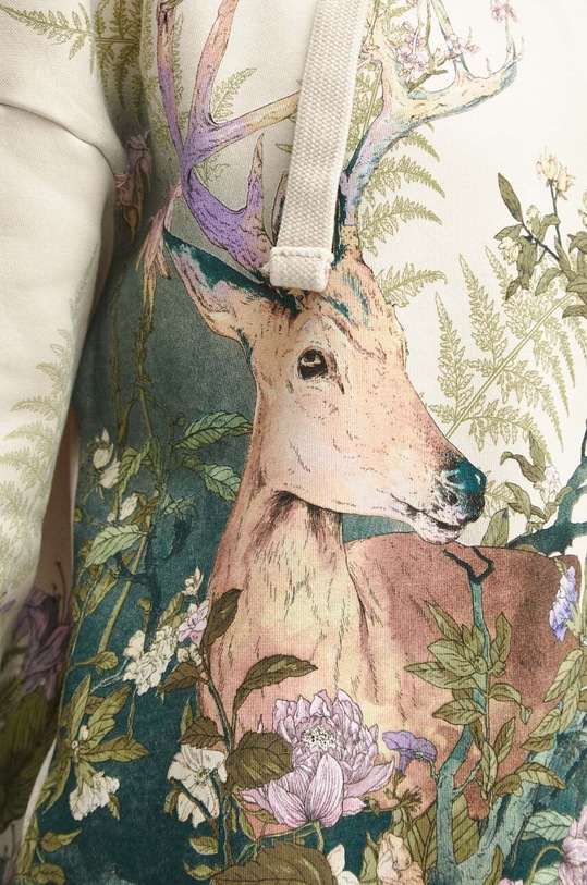 Bluza damska z nadrukiem kolor beżowy RW23.BLD804