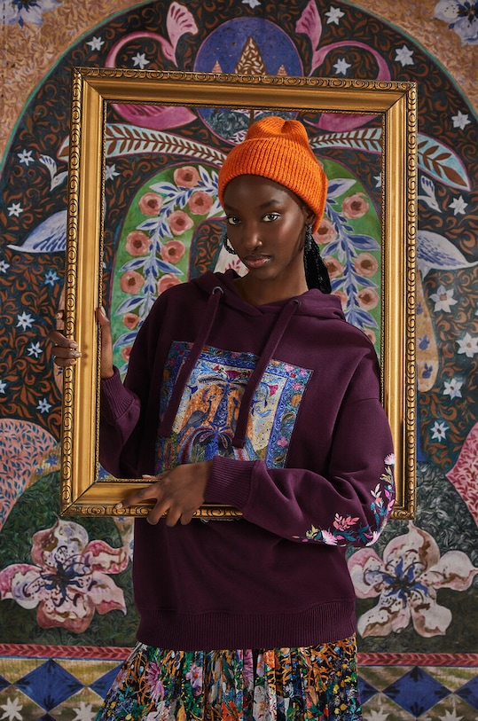 Bluza bawełniana damska z kolekcji Medicine x Veronika Blyzniuchenko kolor fioletowy bawełna fioletowy RW23.BLDB50