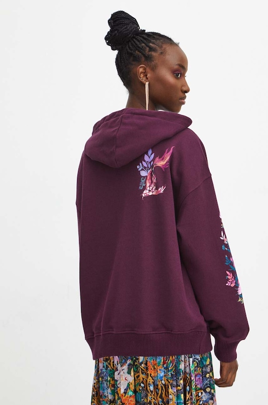 Bluza bawełniana damska z kolekcji Medicine x Veronika Blyzniuchenko kolor fioletowy fioletowy RW23.BLDB50