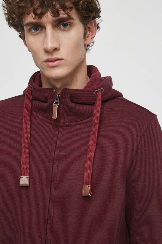 Bluza męska z kapturem kolor bordowy bordowy RW23.BLM010