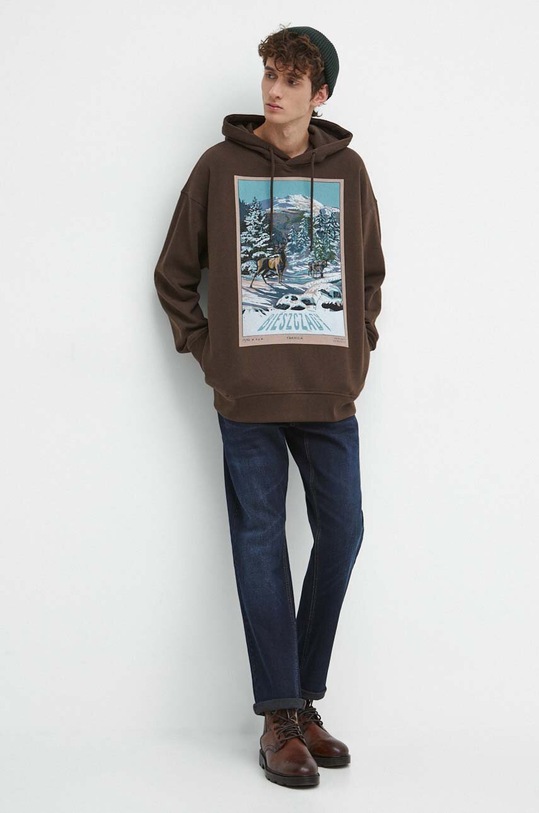 Mikina pánska hnedá farba RW23.BLM902 hnedá RW23