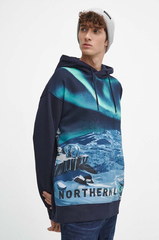 Bluza męska z nadrukiem kolor granatowy pozostałe granatowy RW23.BLM903