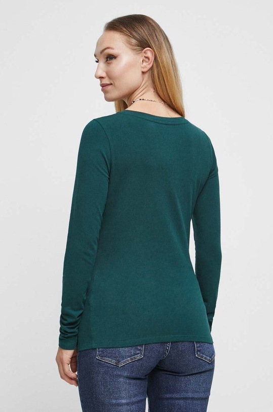Oblečenie Bavlnené tričko s dlhým rukávom dámske zelená farba RW23.BUD061 zelená