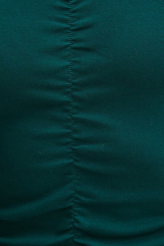 Longsleeve bawełniany damski gładki kolor turkusowy RW23.BUD800
