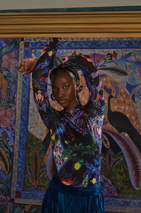 Longsleeve damski z kolekcji Medicine x Veronika Blyzniuchenko kolor multicolor z elastanem multicolor RW23.BUDB50