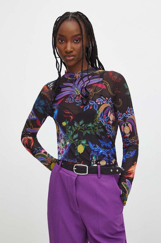 Longsleeve damski z kolekcji Medicine x Veronika Blyzniuchenko kolor multicolor RW23.BUDB50 multicolor