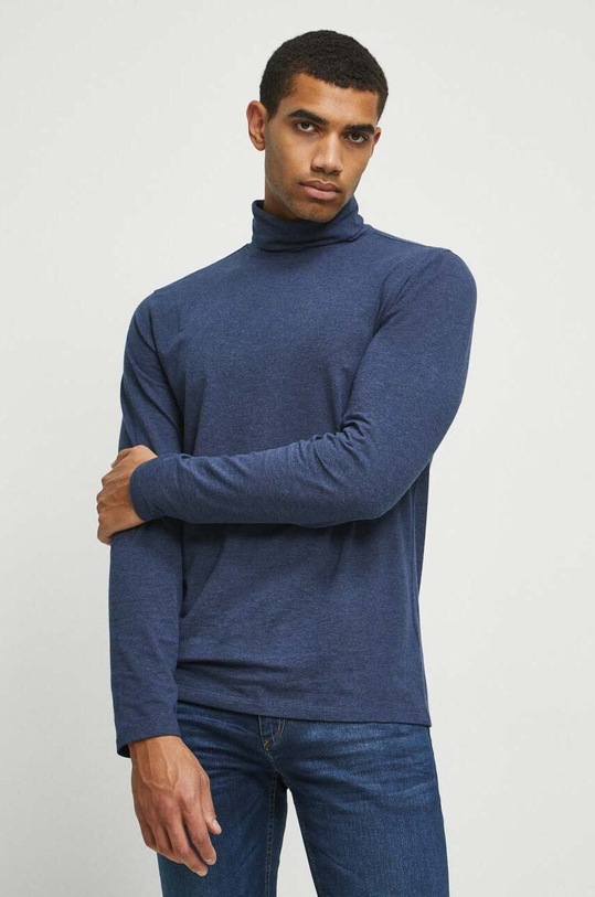 Longsleeve męski z golfem kolor granatowy z elastanem granatowy RW23.BUM072