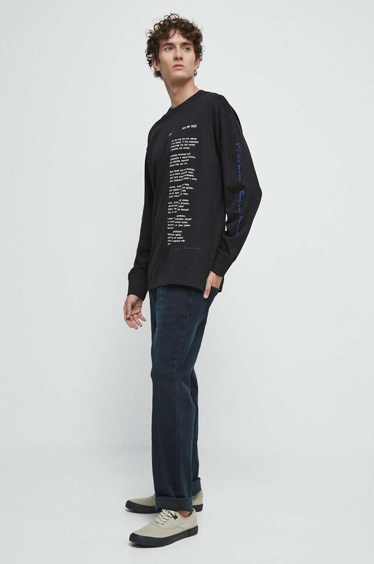 Longsleeve bawełniany męski - Kolekcja jubileuszowa. 2023 Rok Wisławy Szymborskiej x Medicine, kolor czarny RW23.BUM350 czarny RW23