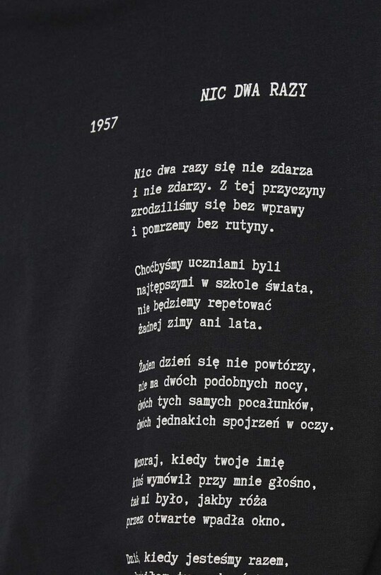 Longsleeve bawełniany męski - Kolekcja jubileuszowa. 2023 Rok Wisławy Szymborskiej x Medicine, kolor czarny RW23.BUM350 czarny