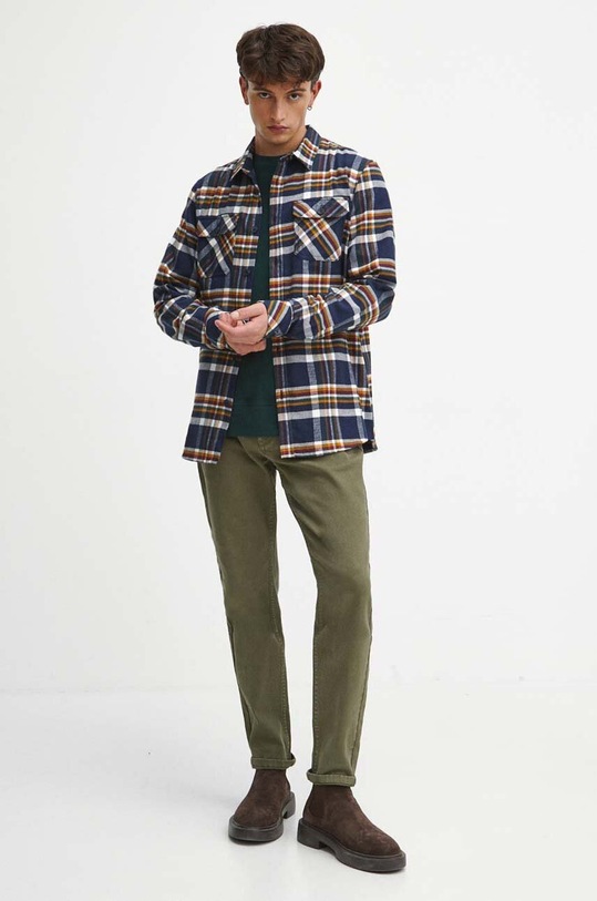 Longsleeve bawełniany męski z fakturą kolor zielony RW23.BUM900 zielony RW23