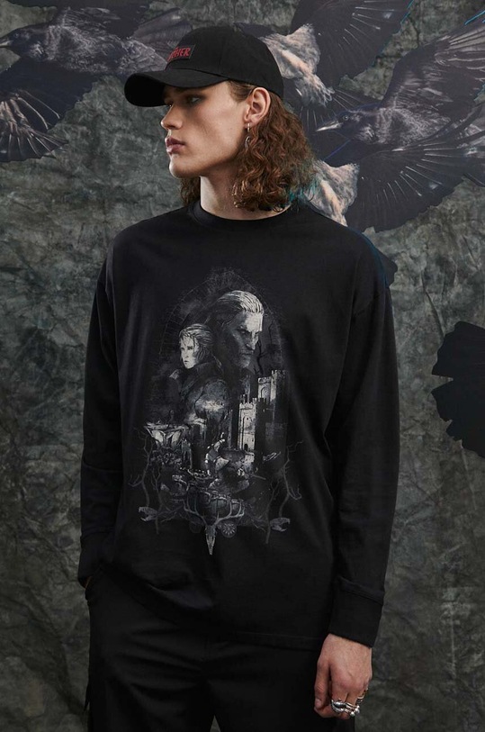 Longsleeve męski z kolekcji The Witcher x Medicine kolor czarny RW23.BUM950 czarny RW23