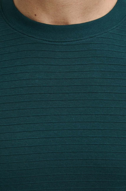 Longsleeve bawełniany męski z fakturą kolor zielony RW23.BUMB01
