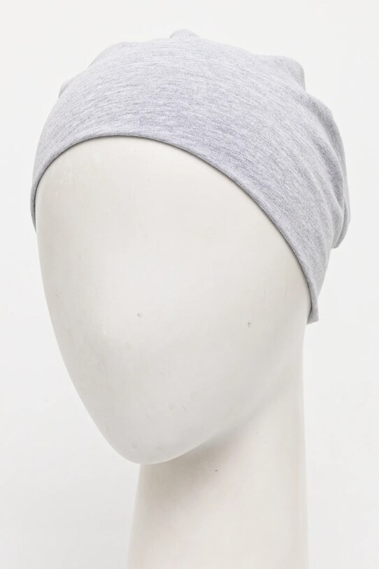 Akcesoria Czapka bawełniana damska beanie z elastanem kolor szary RW23.CAD030 szary