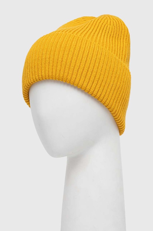 Czapka damska beanie prążkowana z wiskozą kolor żółty RW23.CAD050 żółty RW23