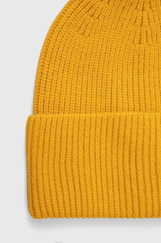 Akcesoria Czapka damska beanie prążkowana z wiskozą kolor żółty RW23.CAD050 żółty