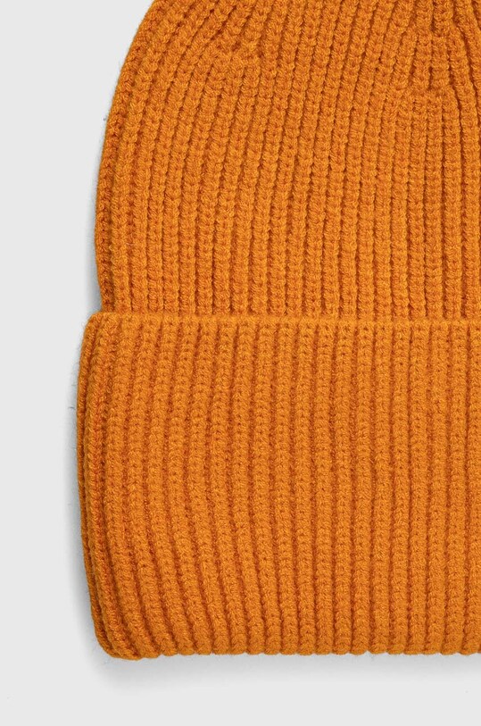 Akcesoria Czapka damska beanie prążkowana z wiskozą kolor pomarańczowy RW23.CAD050 pomarańczowy