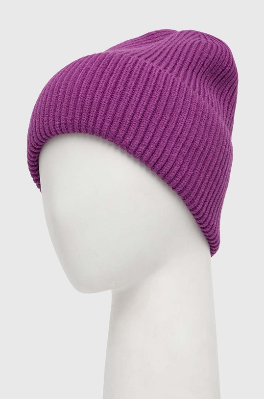 Czapka damska beanie prążkowana z wiskozą kolor fioletowy RW23.CAD050 fioletowy RW23