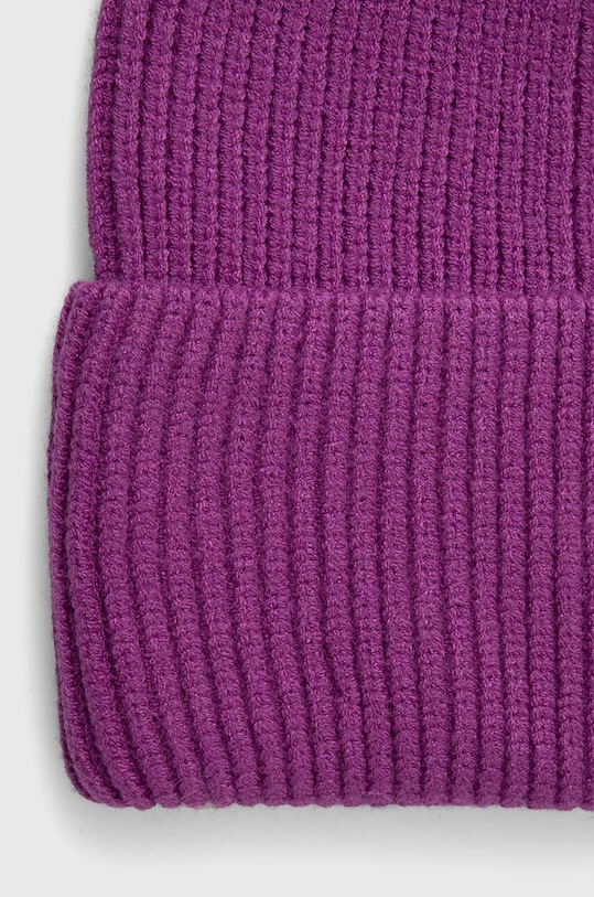 Akcesoria Czapka damska beanie prążkowana z wiskozą kolor fioletowy RW23.CAD050 fioletowy