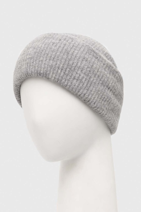Czapka beanie z domieszką wełny kolor szary RW23.CAD070 szary RW23