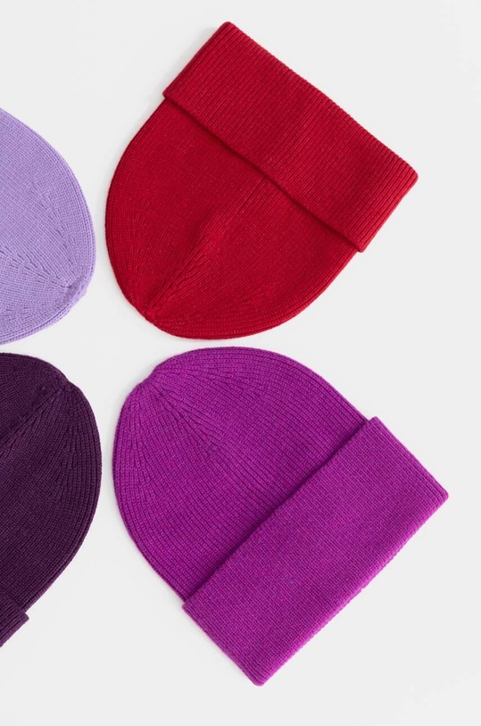 Czapka damska prążkowana beanie z wiskozą kolor różowy RW23.CAD071 różowy RW23