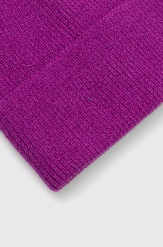Czapka damska prążkowana beanie z wiskozą kolor różowy różowy RW23.CAD071