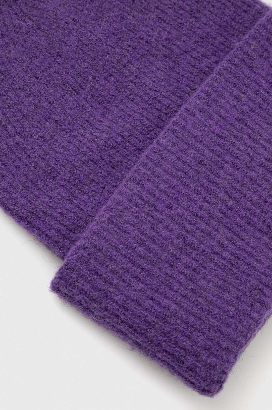 Čiapka s prímesou vlny dámska beanie fialová farba RW23.CAD080 fialová