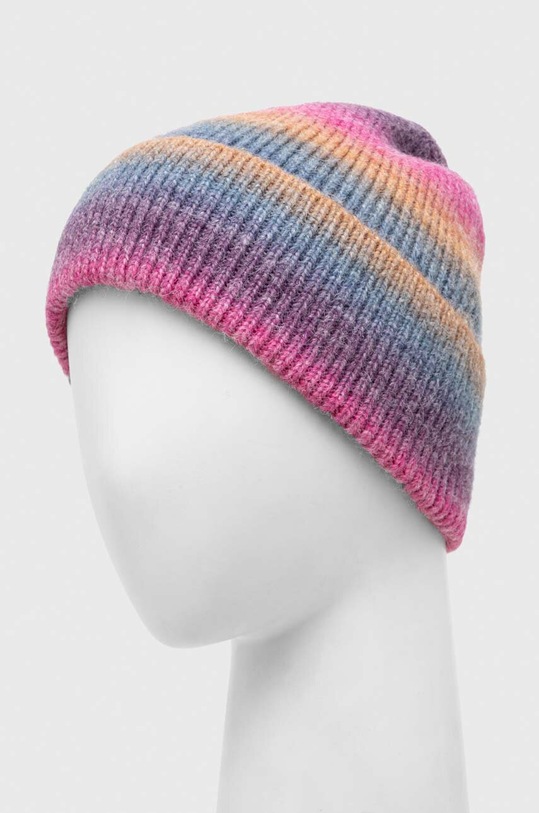 Czapka beanie z domieszką wełny prążkowana kolor multicolor RW23.CAD506 multicolor RW23