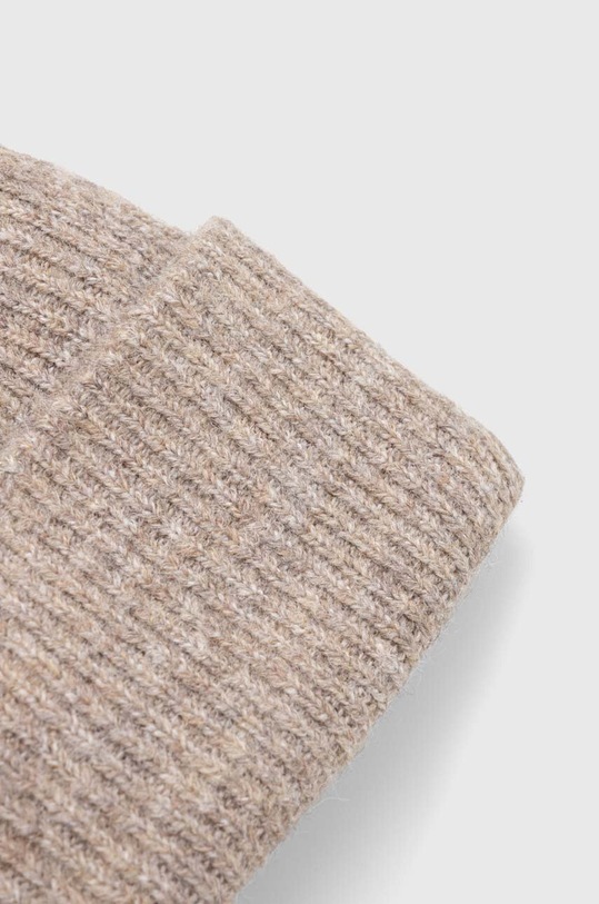 Akcesoria Czapka z domieszką wełny damska beanie kolor beżowy RW23.CAD701 beżowy