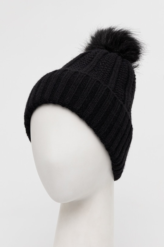 Czapka damska beanie z domieszką wełny kolor czarny RW23.CAD802 czarny RW23