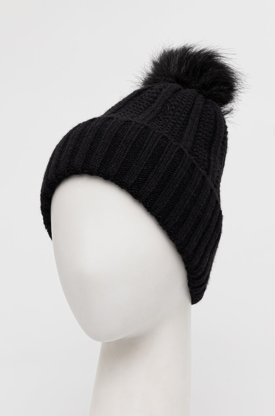 Čiapka dámska beanie s vlnou čierna farba RW23.CAD802 čierna RW23