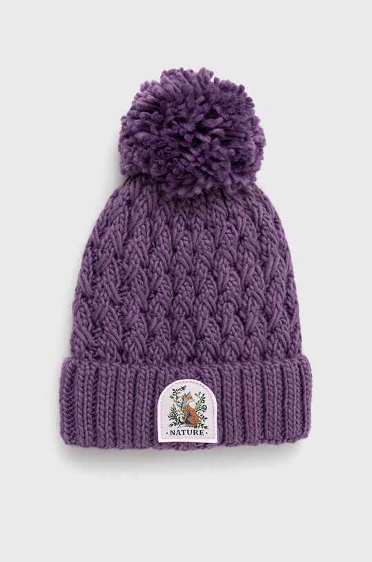 Czapka damska beanie z pomponem kolor fioletowy RW23.CAD806 fioletowy RW23