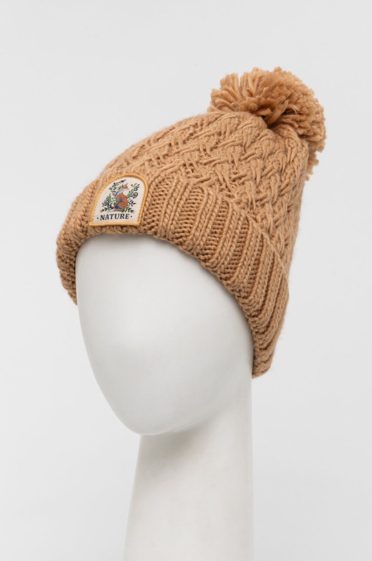 Czapka damska beanie z pomponem kolor beżowy RW23.CAD806 beżowy RW23