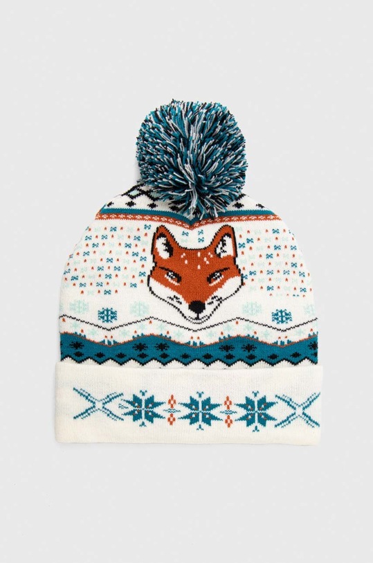 Czapka beanie z pomponem kolor multicolor pozostałe multicolor RW23.CAD900