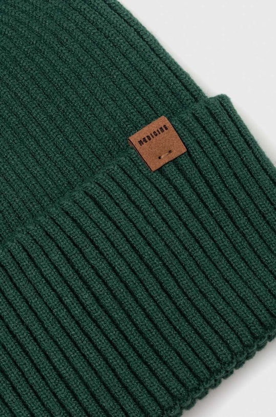 Akcesoria Czapka męska beanie prążkowana z wiskozą kolor zielony RW23.CAM051 zielony