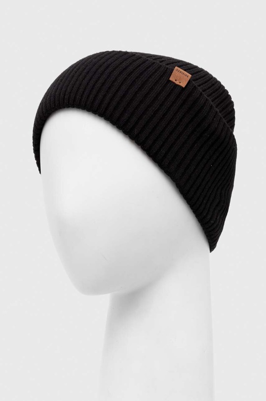 Czapka męska beanie prążkowana z wiskozą kolor czarny RW23.CAM051 czarny RW23
